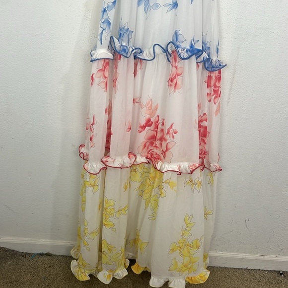 NWT Latiste Women’s White and Colorful Tired Maxi Dress - Picture 9 of 10
